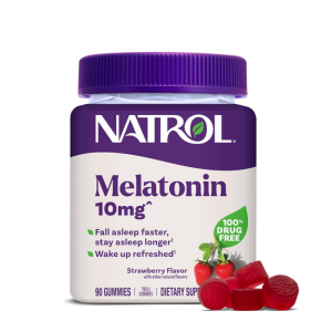 Natrol Melatonin Gummies, Sleep Support, 90 Strawberry-Flavored Adult Melatonin Gummies, 10 mg Sleep Aids for Adults