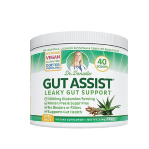Doctor Danielle Gut Assist - Leaky Gut Repair Supplement Powder - Glutamine, Arabinogalactan, Licorice Root - Supports IBS, Heartburn, Bloating, Gas, Constipation, SIBO from