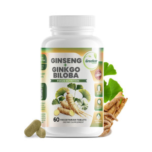 Ginko Biloba & Panax Ginseng Supplement - Red Ginseng Brain Supplement for Memory and Focus - Ginkgo Biloba Supplements for Good Vision, Immune System and Improved Blood Flow - 3 Bottles