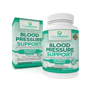 PurePremium Blood Pressure Support with Hawthorn Berry, Hibiscus - Nitric Oxide with Vitamin B6 - Garlic Supplements for Normal Nitric Oxide Supplement - 180 Caps