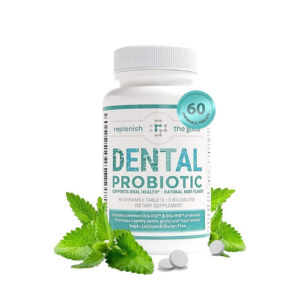 Dental Oral Probiotic, 60 Chewable Tablets - Supplements w/BLIS K12 &amp; M18 - Bad Breath Treatment for Adults - Boosts Oral Health - Fights Halitosis, Tooth Decay, Strep Throat (Mint Flavor)