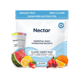 Nectar Hydration Packets - Electrolytes Powder Packets - Sugar Free &amp; 0 Calorie - Organic Fruit Liquid Daily IV Hydrate Packets for Dehydration Relief and Rehydration (Variety 30 Pack)