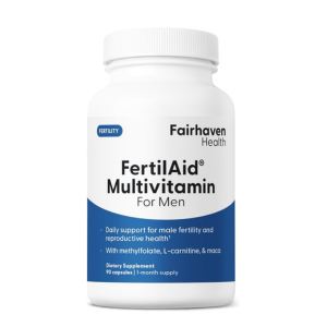 Fairhaven Health 3 Month Supply FertilAid for Men Prenatal Male Fertility Supplement | Count and Motility Support Pre Conception for Him | Fertility Support Includes, Zinc, and Folate | 90 Capsules