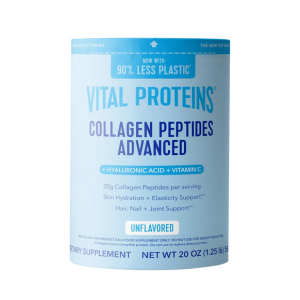 Vital Proteins Collagen Peptides Powder Advanced with Hyaluronic Acid & Vitamin C - 20oz Collagen Protein, Unflavored, 28 Servings