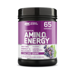 Optimum Nutrition Amino Energy - Pre Workout with Green Tea, BCAA, Amino Acids, Keto Friendly, Green Coffee Extract, Energy Powder - Concord Grape, 65 Servings