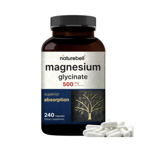 Magnesium Glycinate Capsules 500mg | 240 Count | Supplement for Sleep, Heart & Muscle Support | 100% Chelated & Purified, 3rd Party Tested, Non-GMO & Gluten Free