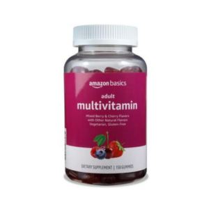 Amazon Basics Adult Multivitamin Gummies, Mixed Berry &amp; Cherry, 150 Gummies, 75-Day Supply, Pack of 1 (Previously Solimo)
