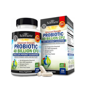 Daily Probiotic Supplement 40 Billion CFU - Gut Health Complex with Astragalus and Lactobacillus Acidophilus Probiotic for Women and Men - Shelf Stable, with Prebiotics for Digestive Health 120 ct