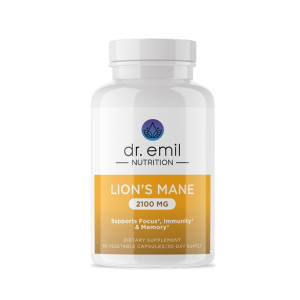 DR. EMIL NUTRITION 2100mg Organic Lions Mane Supplement Capsules - Focus, Mental Clarity &amp; Cognition - Nootropic Lion's Mane Mushroom Supplement with Organic Lions Mane