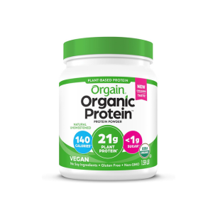 Orgain Organic Vegan Protein Powder, Vanilla Bean - 21g Plant Protein, 6g Prebiotic Fiber, No Lactose Ingredients, No Added Sugar, Non-GMO, For Shakes & Smoothies, 2.03 lb (Packaging May Vary)