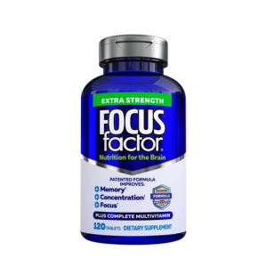 Focus Factor Adults Extra Strength, 120 Count - Brain Supplement for Memory, Concentration and Focus - Complete Multivitamin with DMAE, Vitamin D, DHA - Trusted Health Vitamins