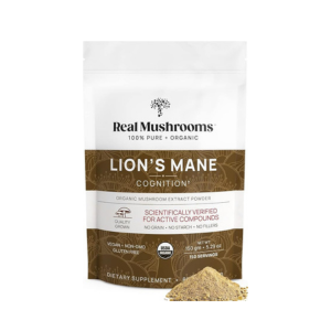 Real Mushrooms Lion’s Mane Supplement Powder - Organic Lions Mane Extract - Functional Mushrooms with Verified Beta Glucans – Functional Blend – Non-GMO, Vegan with 150 Servings
