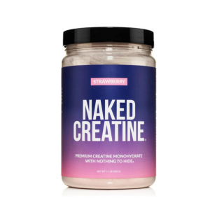 NAKED Creatine - Strawberry Flavored Creatine Monohydrate - Real Strawberry Powder, No Additives, Muscle Growth, Vegan, Non-GMO, Gluten Free, Soy Free - 45 Servings